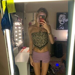 Chic Leopard Print Scarf Top